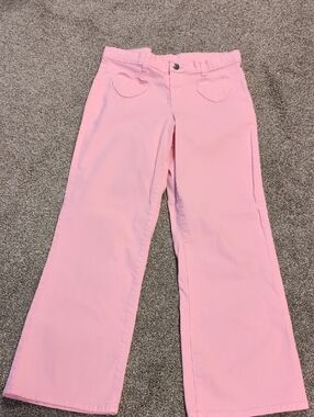 Gymboree Light Pink Wide-Leg Pants with Heart Pockets